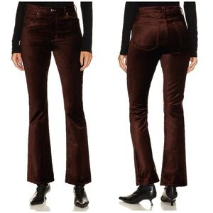 New Agolde Nico High Rise Slim Boot Pants in Chocolate Milk Velvet Sz 30